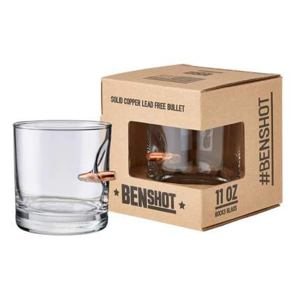 BenShot rocks glass with bullet