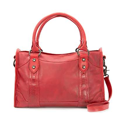 red leather shoulder bag