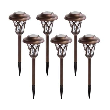 bronze LED solar pathway lights