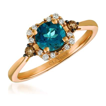 topaz and chocolate diamond ring