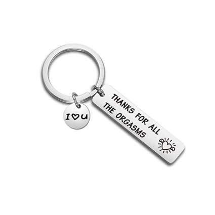 Silver I love you keychain