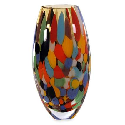 confetti hand blown glass vase