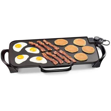 griddle with breakfast