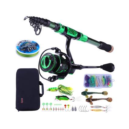 telescoping fishing rod and reel set