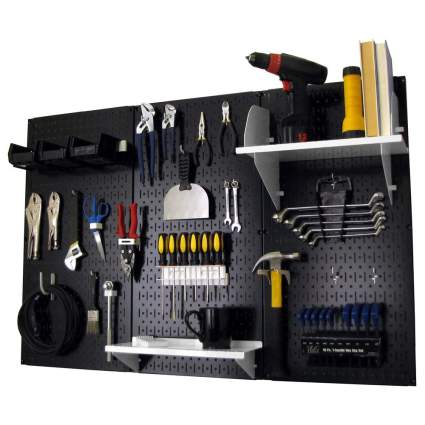 Black pegboard tool organizer